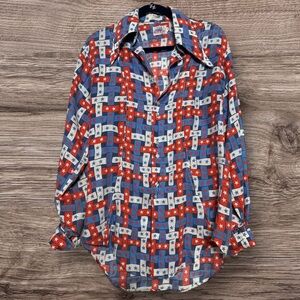 Patriotic Panache: Vintage Riverboat by Moss Men's Button-Down